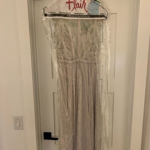 Renz Bridal cream bridesmaid dress - illusion neck